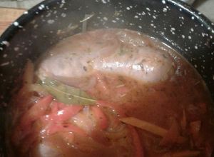 Una foto de Chorizos al vino blanco