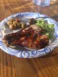 Bbq chicken legs and roasted potatoes