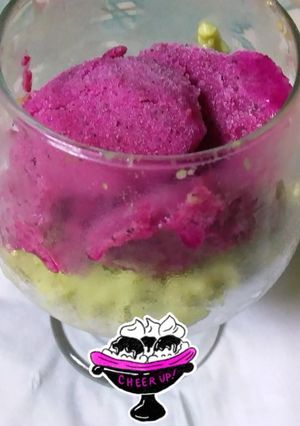 Foto resep Ice cream dragon fruit & avokado homemade