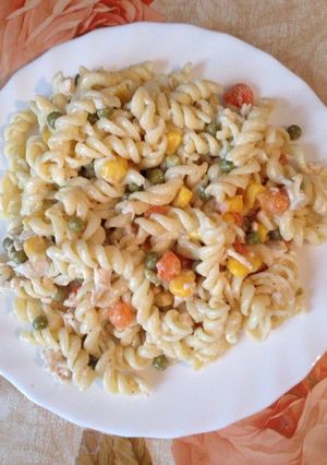 O poză a rețetei Paste cu legume.