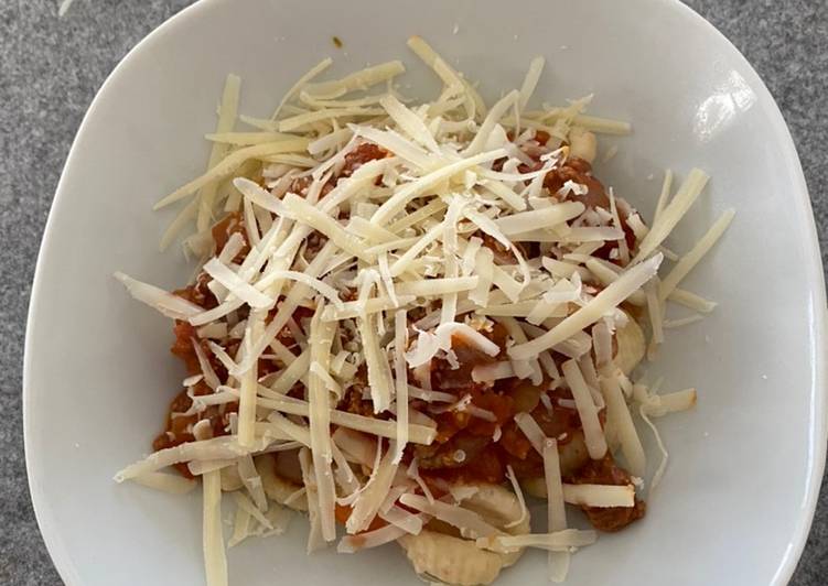 Steps to Make Perfect Gnoccis bolognese sauce