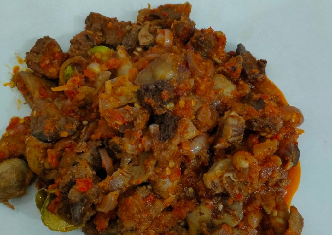 Ati Ampela Tumis Bawang Pedas