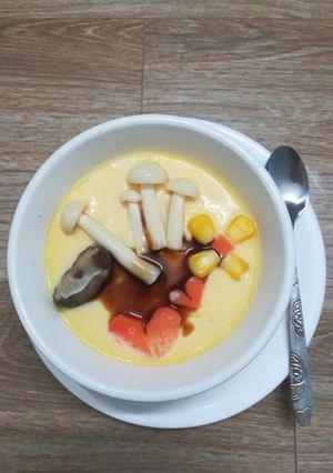 Hình của món Trứng hấp nấm.
