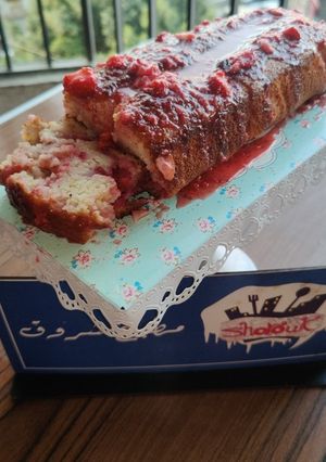 صورة لوصفة كيكة الفراوله🍓🍓 الهشة (بالجليز)