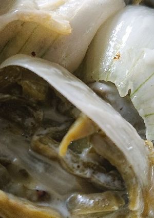 Una foto de Cebollas asadas (rellenas de nopales y queso manchego)