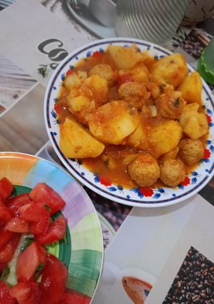 صورة لوصفة مرقة بطاطا بكريات الدجاج😍😋