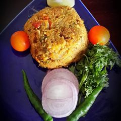 A picture of Loitta Maacher Jhuri /Bombay Duck Crumbled Fish Curry.