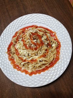 A picture of Mince meat with pasta#themechallenge.
