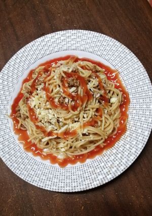 A picture of Mince meat with pasta#themechallenge.