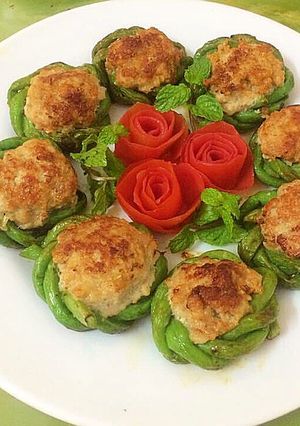 Hình của món Đậu đũa nhồi thịt chiên.