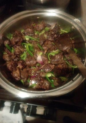A picture of Liver dry fry.