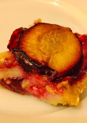 Una foto de Küchen de ciruela Melita sin gluten, sin lactosa y sin azúcar