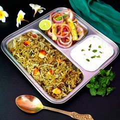 A picture of Pudina Rice / Mint Rice.