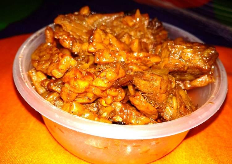 Oseng daging + tempe praktis