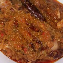 A picture of Garden Egg Sauce.