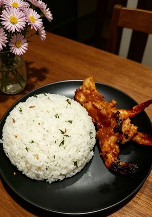 Foto resep Udang Bakar dan Nasi Daun Jeruk