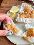 Sweet Shrimp Poke on Rice Paper Chips