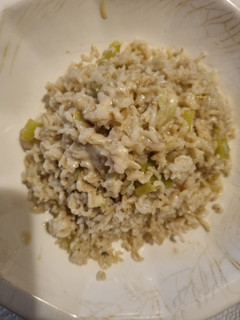 Foto di Risotto porri, yogurt e crema di mandorle