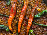 Arroz de gamba roja y pimiento de padrón