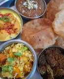 Marwari cuisine/thali - Gatte ka pulav
