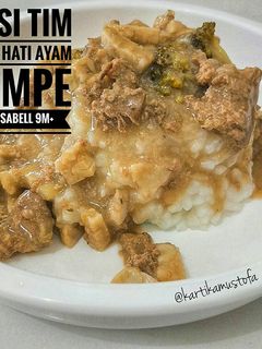 Foto resep Nasi Tim Saus Hati Ayam Tempe MPASI 9 bulan