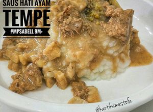 Foto resep Nasi Tim Saus Hati Ayam Tempe MPASI 9 bulan