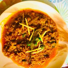 A picture of Khade Masale Ka Keema (Pakistani style).