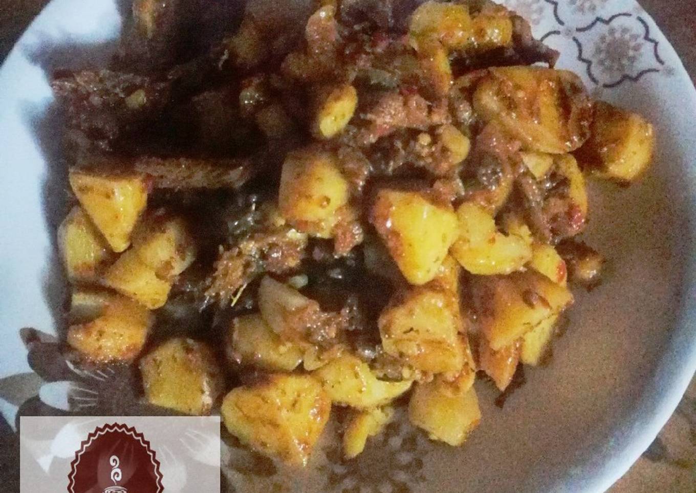 Potatoes poridge with stock fish