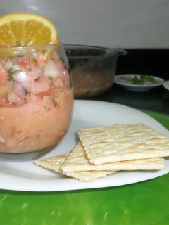 Una foto de Ceviche de camarones