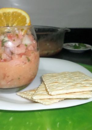 Una foto de Ceviche de camarones