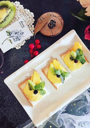 Hình của món Ăn dặm-Mango Kiwi Custard.
