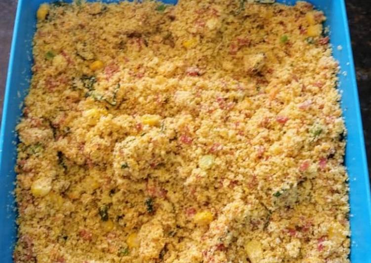 Farofa de bacon,  Pimentão e milho - Tudogosreceitas