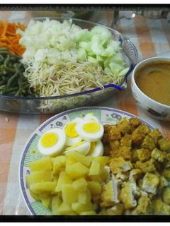 Foto resep Gado-gado lontong sederhana