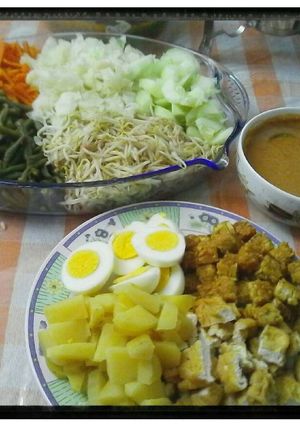 Foto resep Gado-gado lontong sederhana
