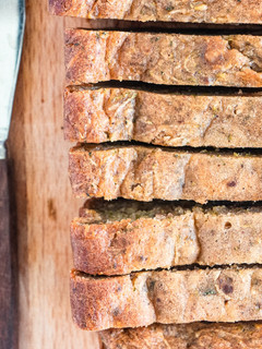 A picture of Greek Yogurt Zucchini Bread with Orange Zest.