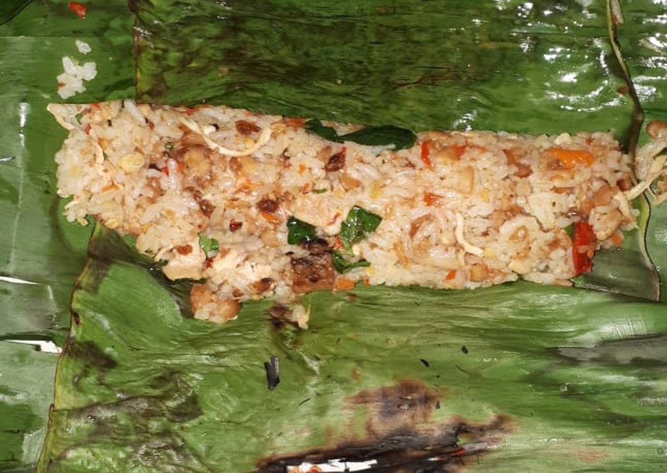 Nasi bakar ayam tempe