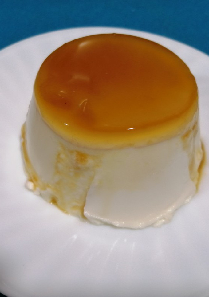 Una foto de Flan de queso