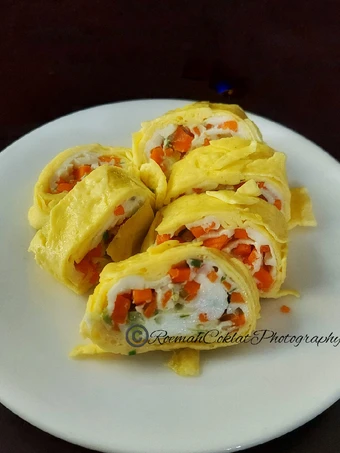 Langkah Gampang Membikin Resep Telur Dadar Gulung Sayuran Dua Warna | Telur Dadar Gulung Korea yang Uenak Anti Ribet, Bisa Manjain Lidah