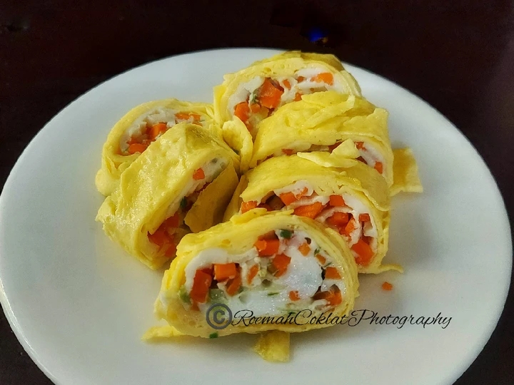 Langkah Gampang Membikin Resep Telur Dadar Gulung Sayuran Dua Warna | Telur Dadar Gulung Korea yang Uenak Anti Ribet, Bisa Manjain Lidah