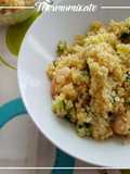 Bulgur con calabacín y gambitas con Thermomix
