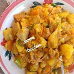 A picture of Cocoyam and sweetpotatos porridge.