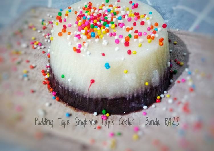Resep Puding Tape Singkong Lapis Coklat Anti Gagal