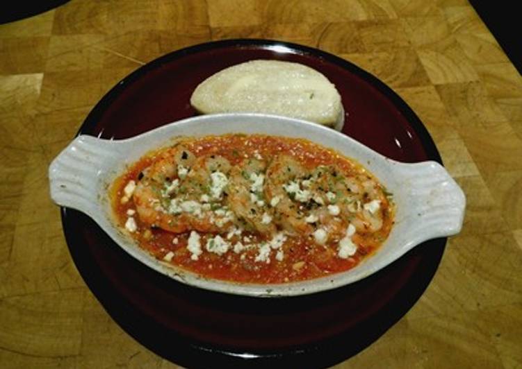 4 Great Argentine Red Shrimp With Tomatoes &amp; Feta Cheese