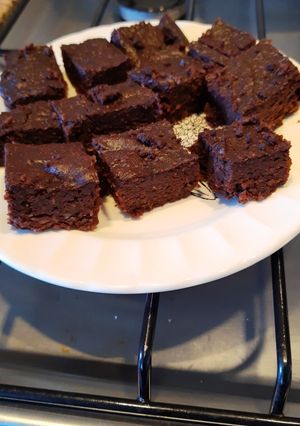 Una foto de "Brownies" de porotos