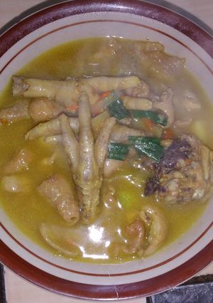 Foto resep Ceker dan kulit ayam bumbu kuning