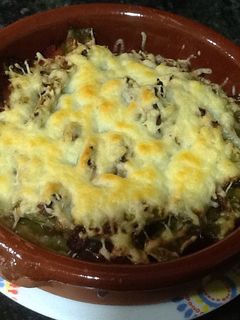 Una foto de Judías verdes con cebolla y jamón gratinadas