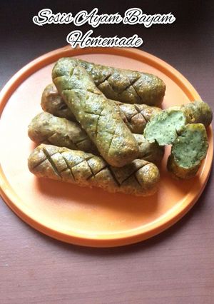Foto resep Sosis Ayam Bayam Homemade