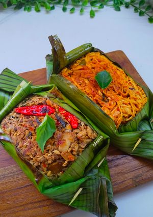 Foto resep Nasi Bakar Ayam Suwir Pedas