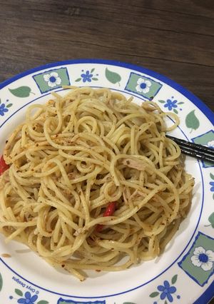 Foto resep Spaghetti Aglio Olio Tuna