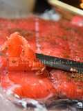 Saumon gravlax à la vodka et betterave